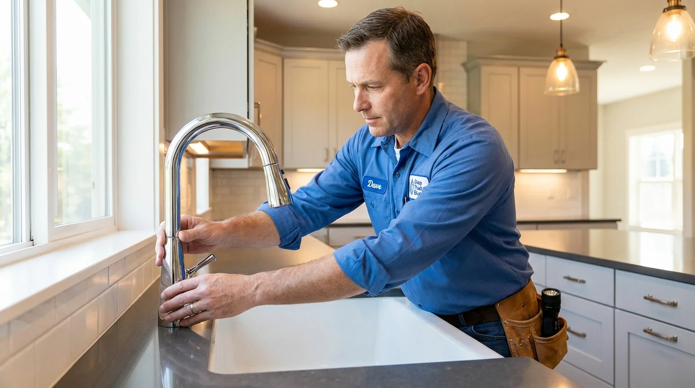 Kitchen faucet installation by Johns Plumbing LLC in Andover